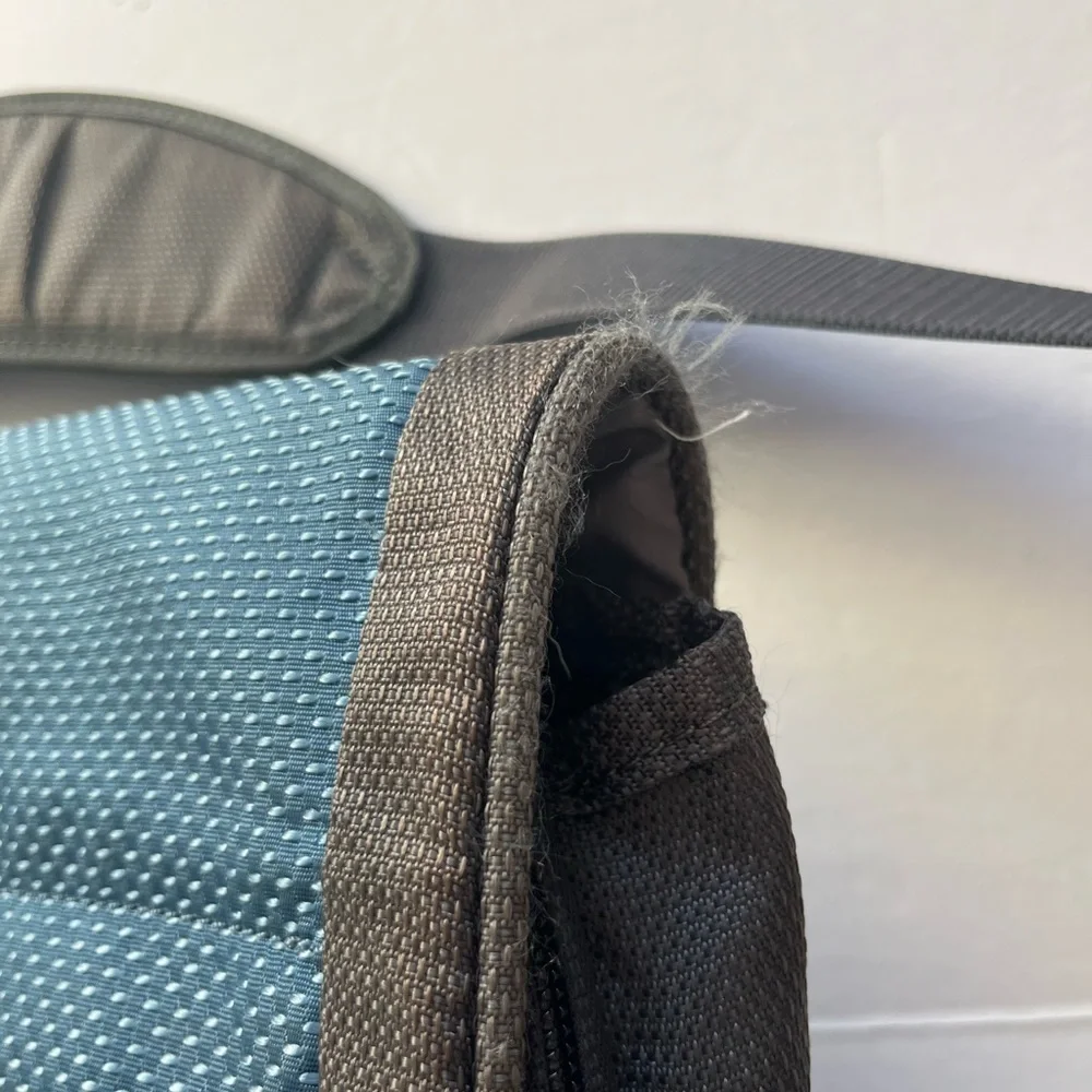 Tumi Blue Gray Messenger Bag Many Pockets